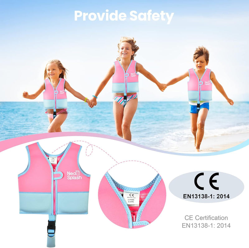 Kinder Mädchen Junge Schwimmlernweste, Schwimmhilfe Schwimmen Jacket für Kleinkinder Alter 1-6 mit E