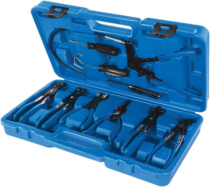 Silverline 984748 Schlauchschellen- und -klemmenzangen, Blau, 18–54 mm, 9- Teilig Satz Zangenset, Za