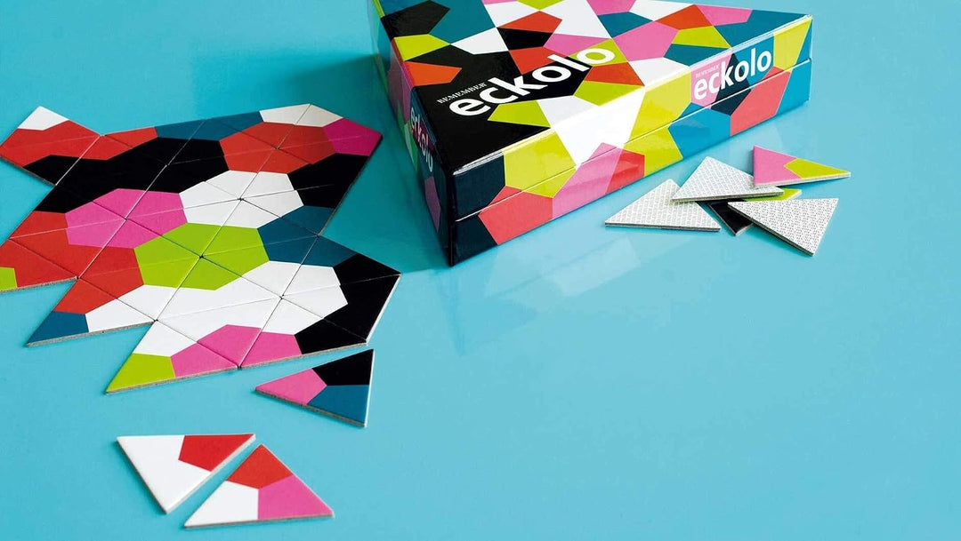 Remember Eckolo – buntes Anlegespiel mit dreieckigen Karten für Erwachsene und Kinder ab 6 Jahren, G