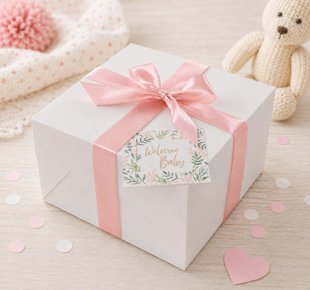 dubistda© Windeltorte CAKEBOX für Mädchen rosa | Geschenk für Mädchen zur Geburt Babyparty Babyshowe