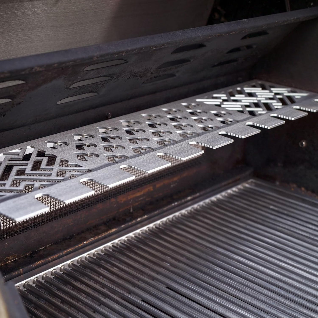 Grillrost.com Das Original Edelstahl Multistation | Warmhalterost für Napoleon LEX485 | mit Drumstic