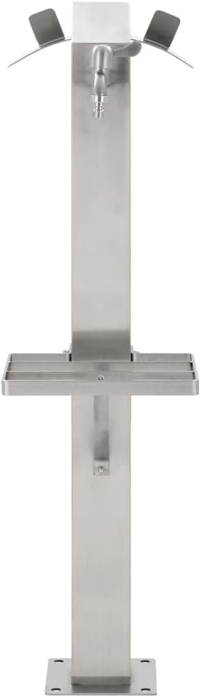 Festnight Wassersäule Garten Mit Wasserhahn Edelstahl Quadratisch Wassersäule 95 cm Gartenwasserhahn