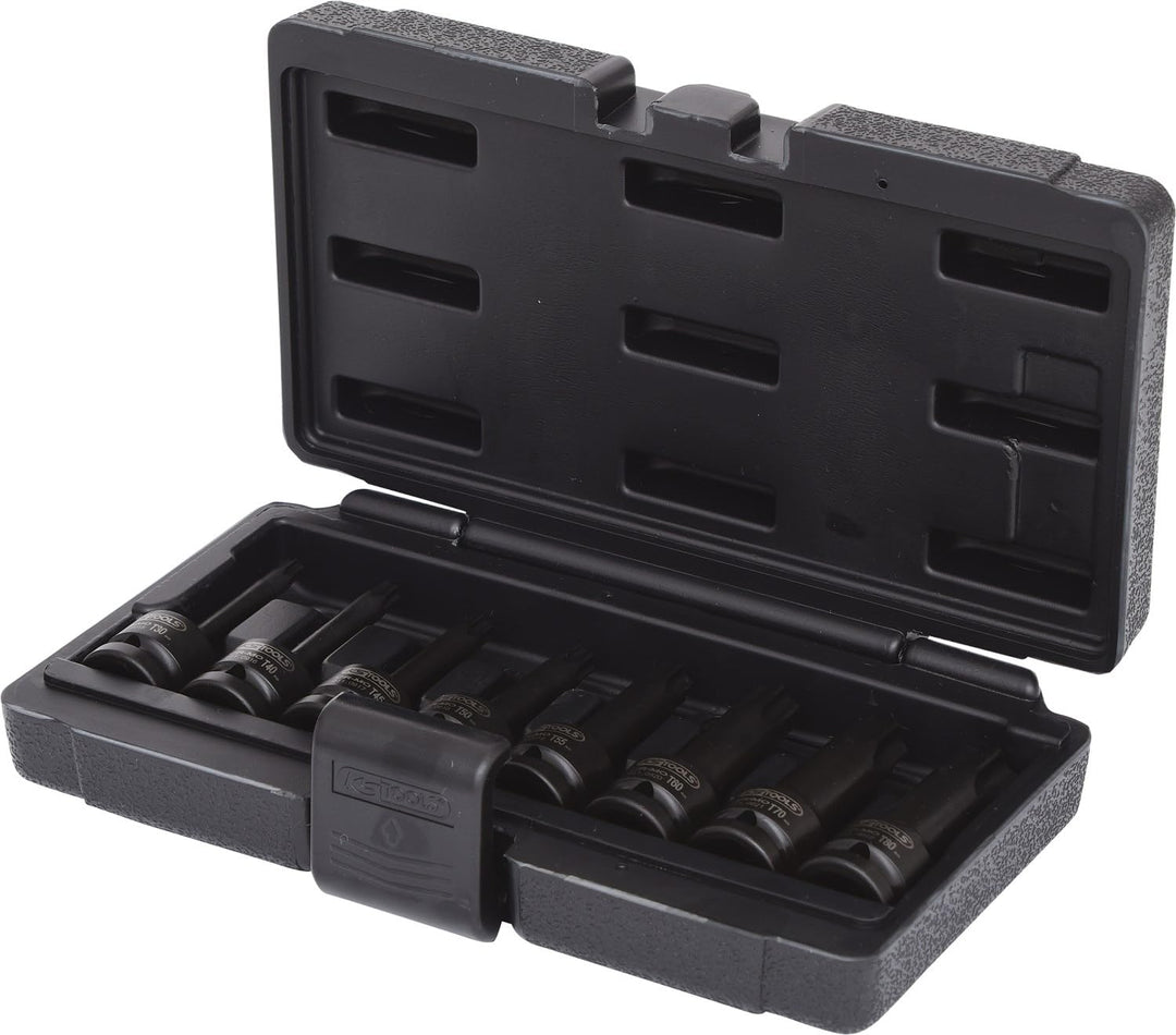 KS Tools 911.0901 1/2" Kraft-Bit-Stecknuss-Satz TX, 8-tlg., T30-T80