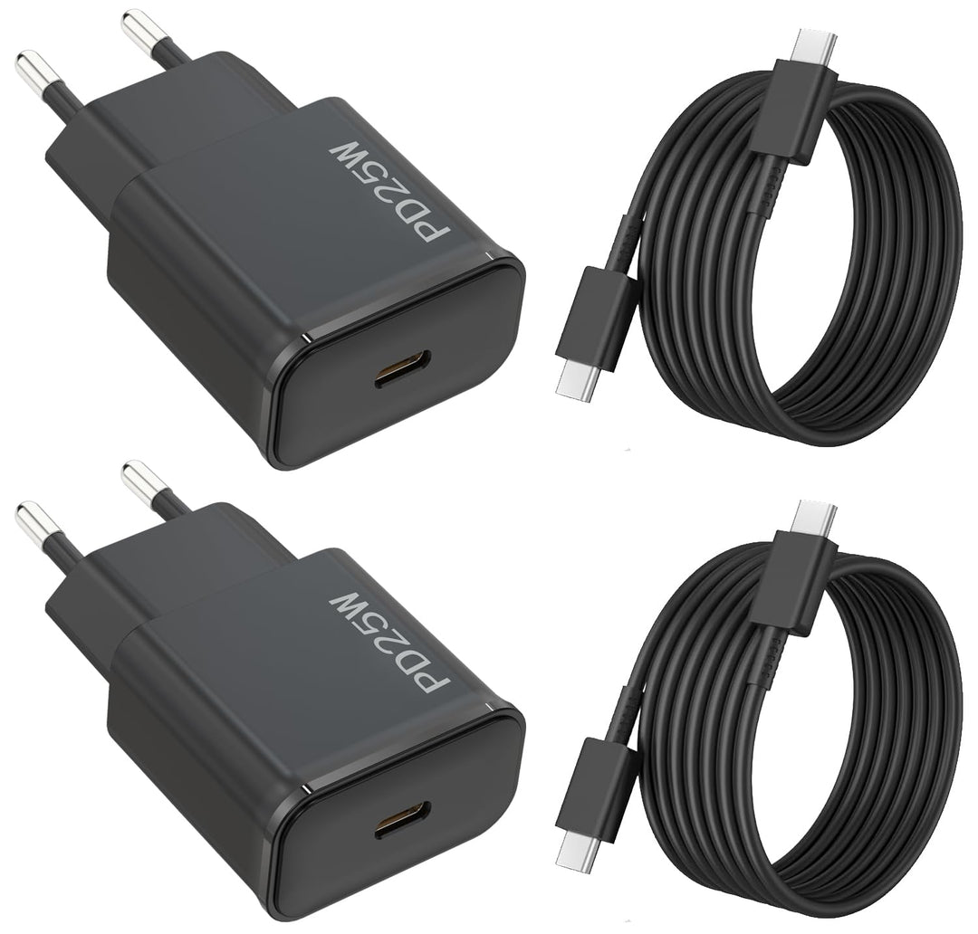 USB C Ladegerät, 2-Pack 25W Ladegerät USB C für ladekabel Samsung schnellladekabel mit Samsung Galax
