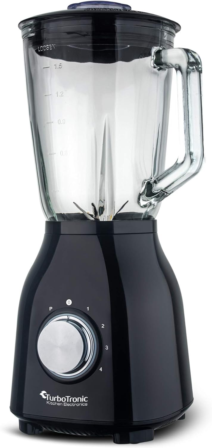 1400 Watt Standmixer mit Glasbehälter 1,5 Liter, BPA-frei, 6 Edelstahl-Klingen, Smoothie Maker, Blen