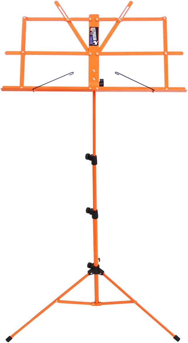 keepdrum MUS2OR Notenständer Orange + Tasche + 2 Notenpult Magnete