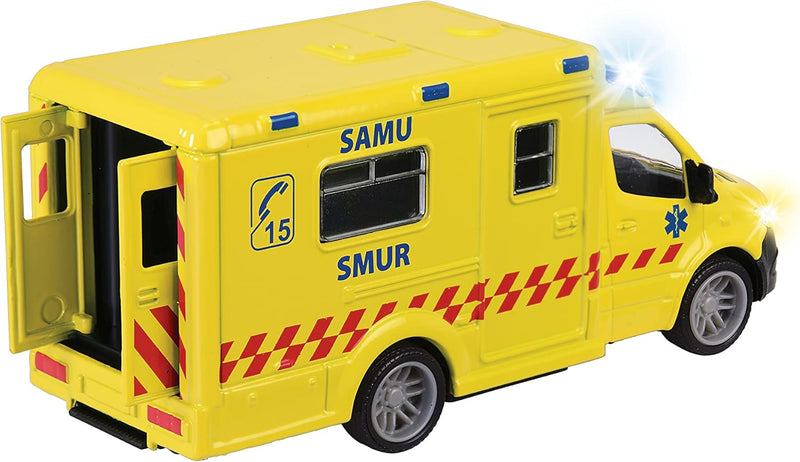 Majorette - Grand Series Mercedes Ambulance 15 cm (Massstab 1:43) Geräusche und Lichter ab 3 Jahren