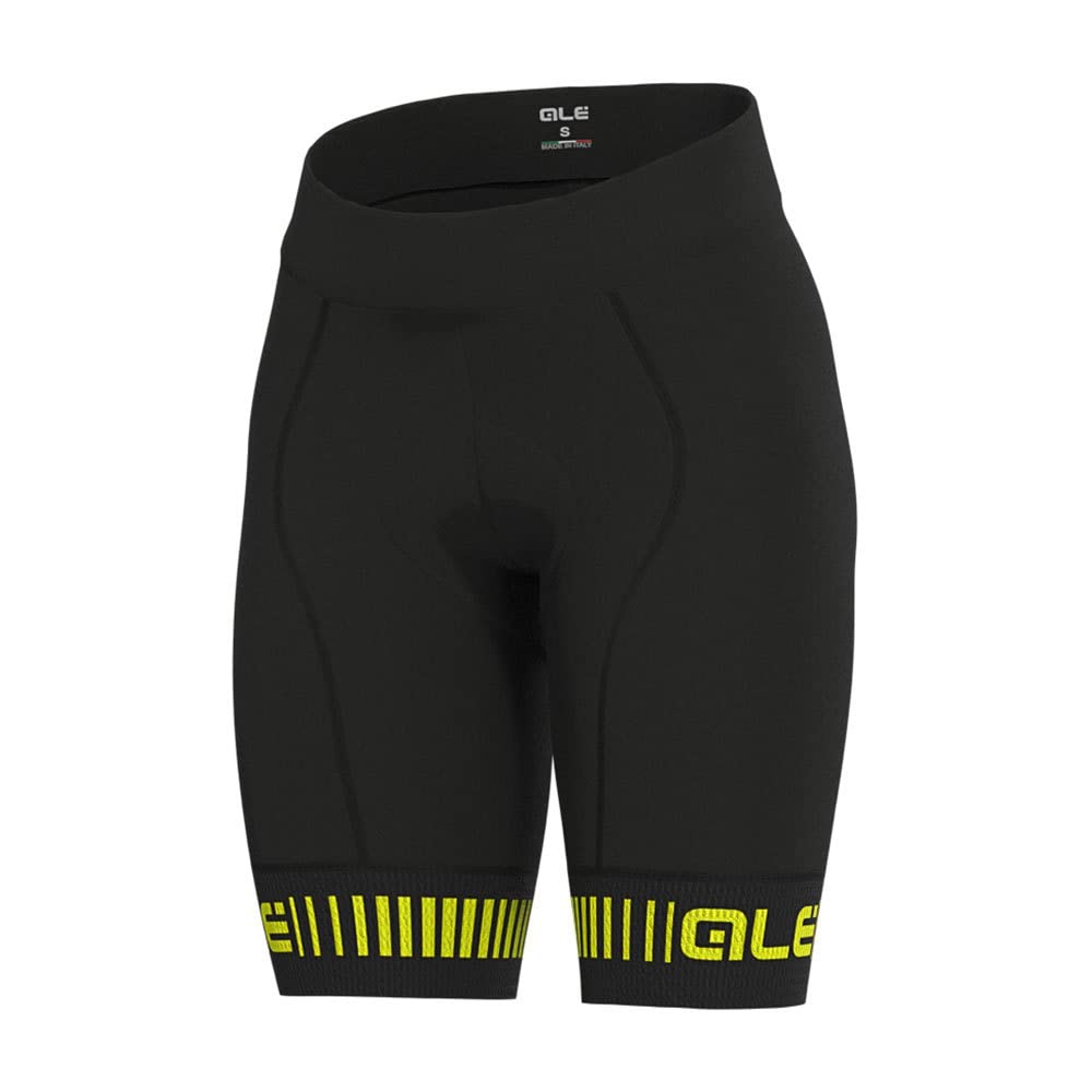 Alé Cycling Damen Prr Strada Radhose XS Black/Fluo Yellow, XS Black/Fluo Yellow