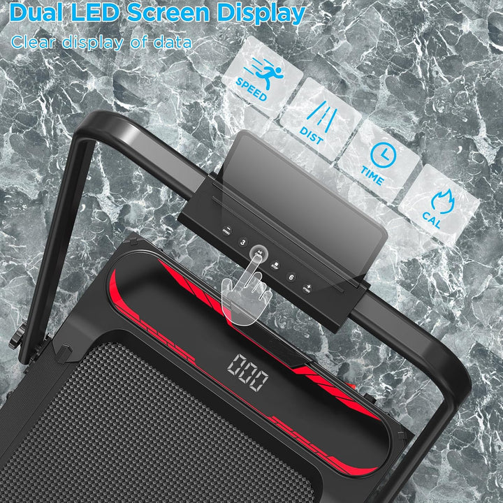 Laufband für Zuhause mit Neigung, 2 in 1 Walking Pad, Laufband mit Steigung, 2.5HP Under Desk Schrei