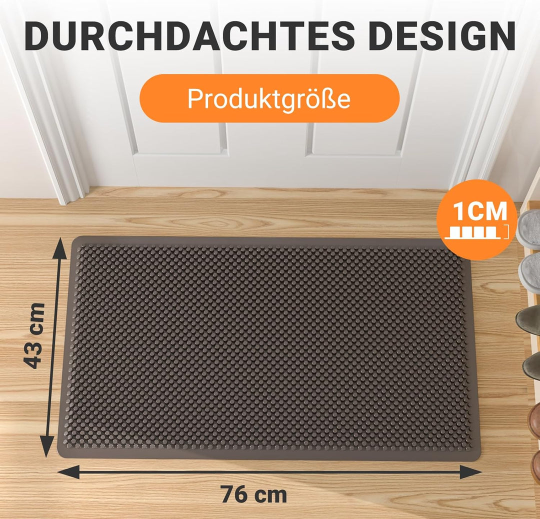 Fowooyeen Fussmatte Aussen, Silikon Schmutzfangmatte Fussmatte Outdoor, Waschbare Fussabtreter mit N