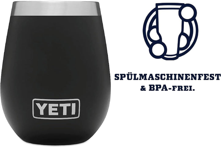 YETI Rambler Weinbecher, Black, 10oz (296ml), Black
