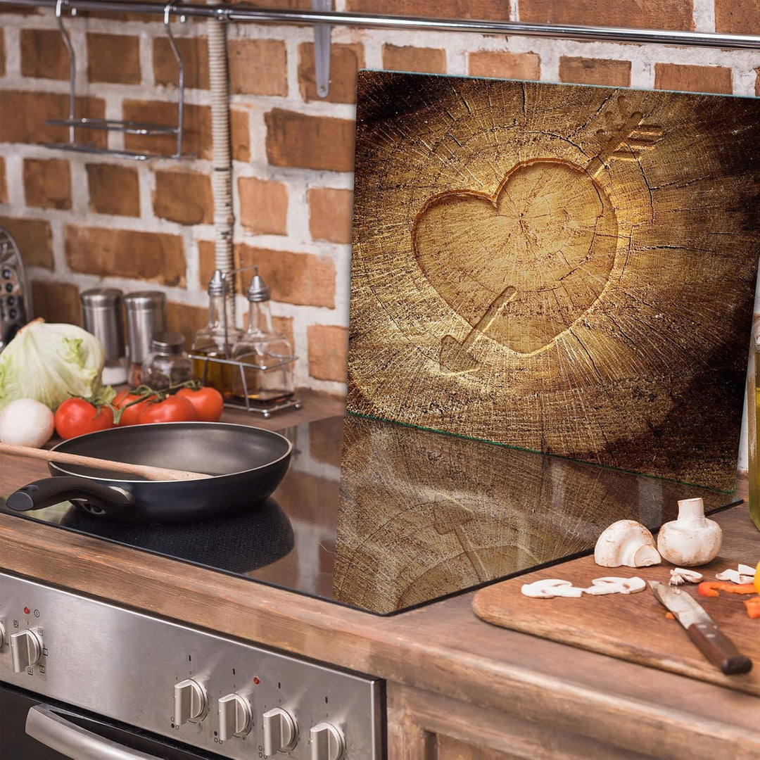 TMK ArtDeko Herdabdeckplatte 1 Teilig 60x52 cm - Spritzschutz Herdabdeckung – Herdschutz aus Sicherh