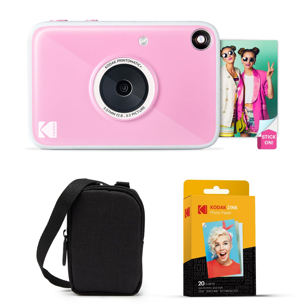 Kodak Printomatic+ Sofortbild Digitalkamera Starter-Set mit Tasche und 20er Zink-Fotopapier – 10MP,