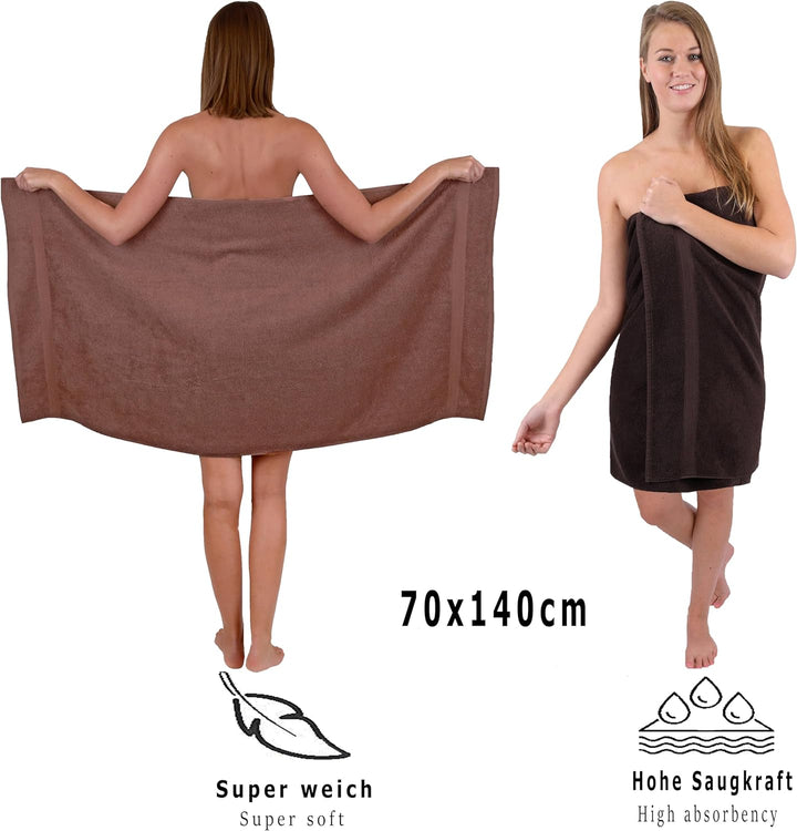 Betz 10-TLG. Handtuch-Set Premium 100% Baumwolle 2 Duschtücher 4 Handtücher 2 Gästetücher 2 Waschhan