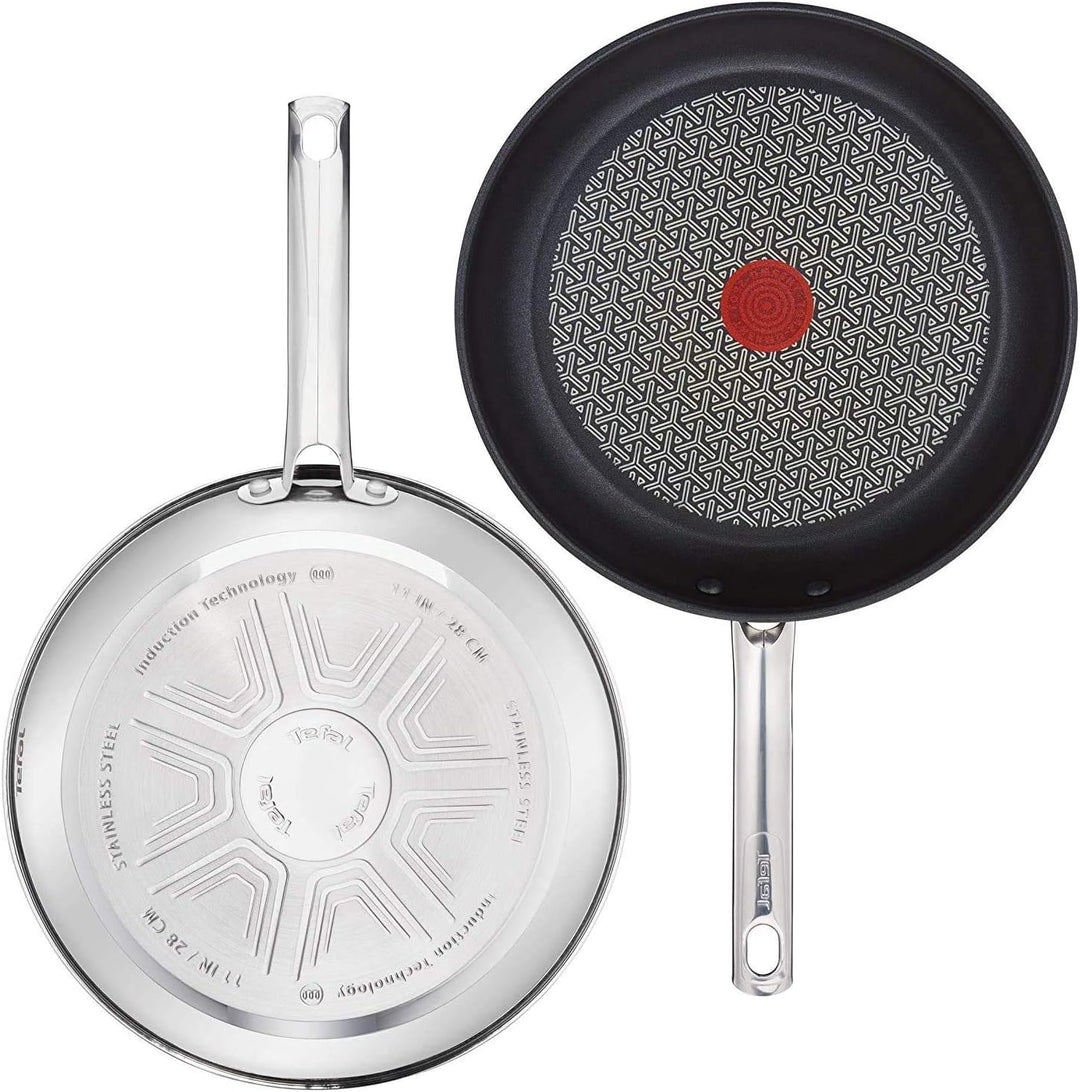 Tefal de-luxe Induktion Pfannenset 5-teilig 20, 24 & 28 cm + Jamie Oliver Glasdeckel 24 cm & 28 cm,