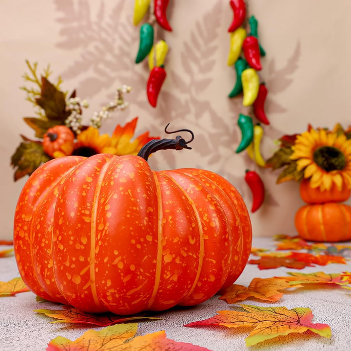 Gresorth 20 cm Fälschung Eben Kürbis Lebensecht Griff Künstlich Essen Halloween Christmas Dekoration