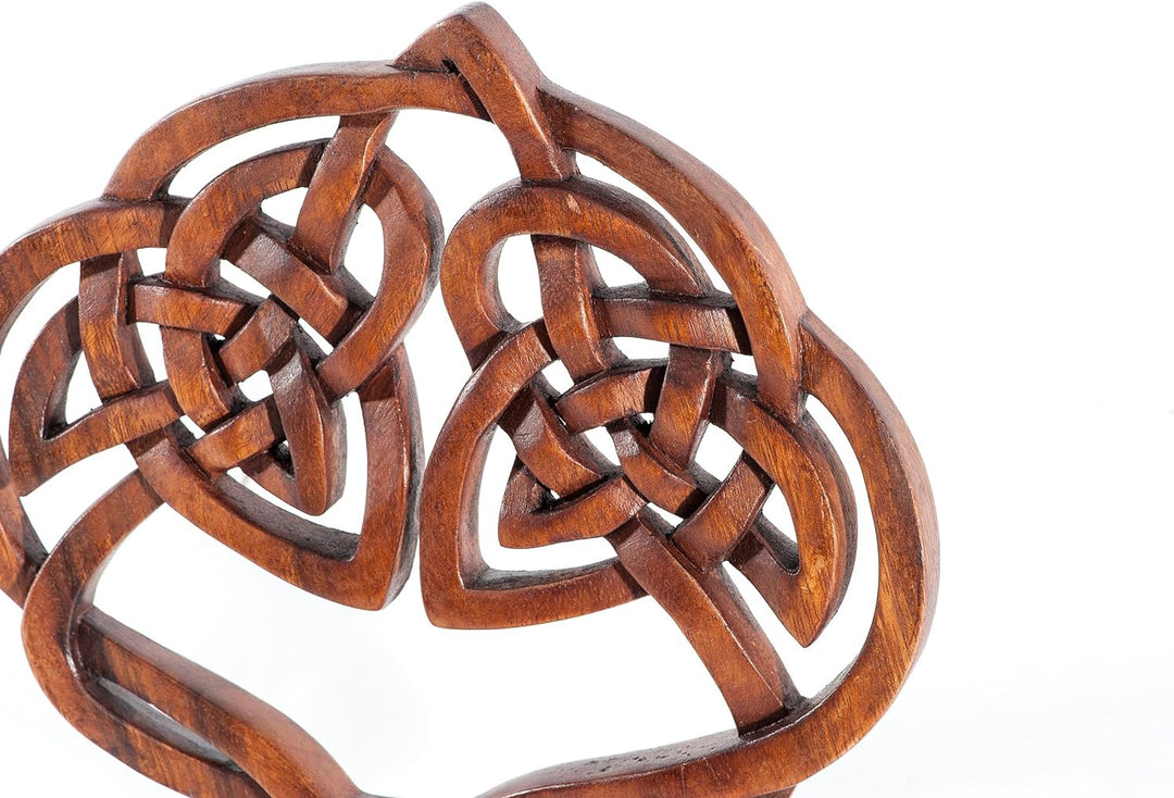 Windalf Irisches Celtic Wandbild INALA 23 cm Keltische Herz Wandrelief Holzbild Geschnitztes Ornamen