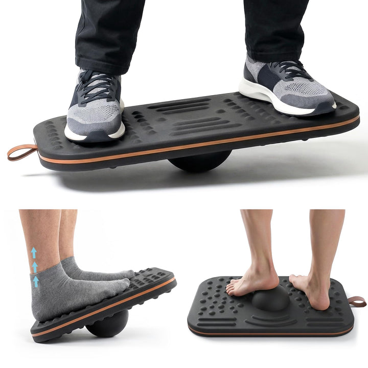 Balance Board,360-Grad Wackelbalance-Board für Erwachsene-2-in-1 Doppelseitige Anti-Ermüdungsmatte &