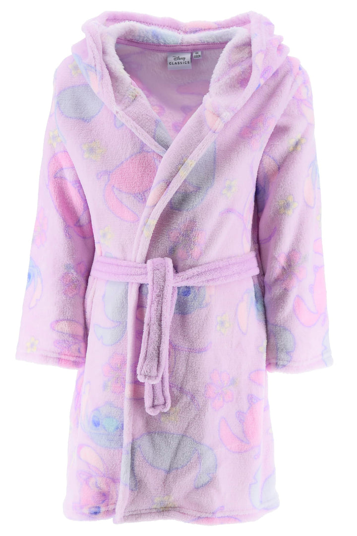 Disney Stitch Bademantel für Mädchen, Warmer und Weicher Fleece Morgenmantel Geschenk für Mädchen, G