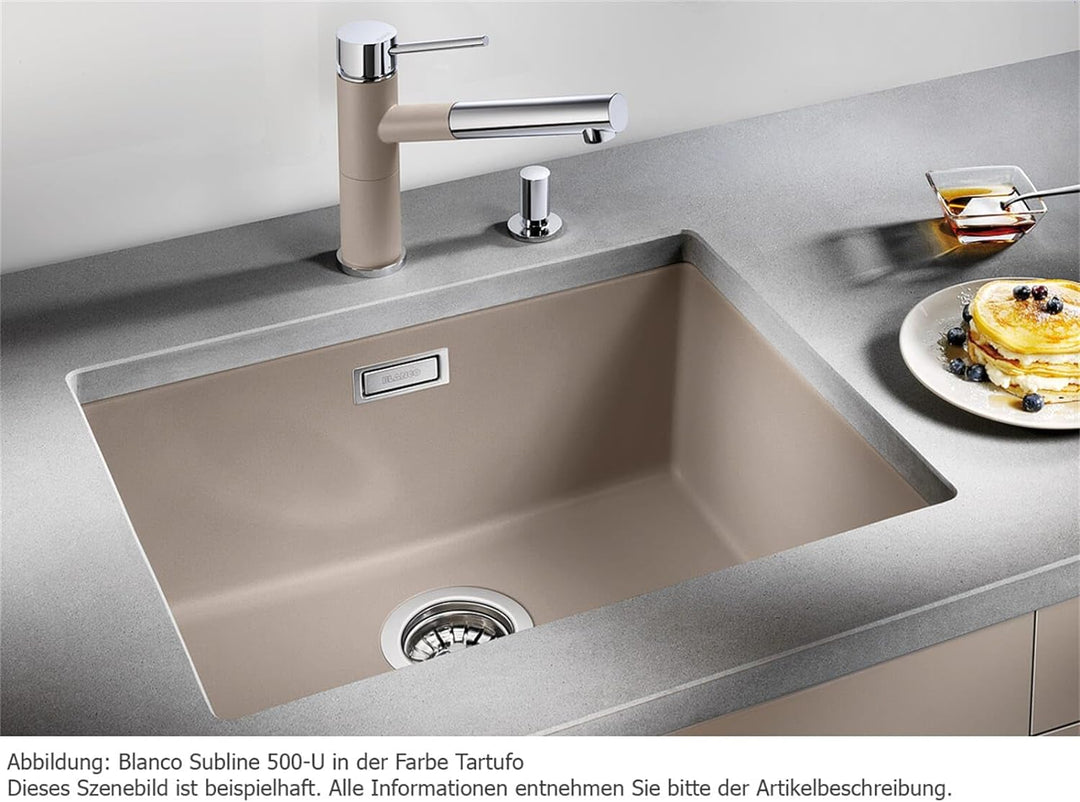 BLANCO SUBLINE 500-U | SILGRANIT tartufo | Einbauart: Unterbau | ohne Ablauffernbedienung | 60er Unt