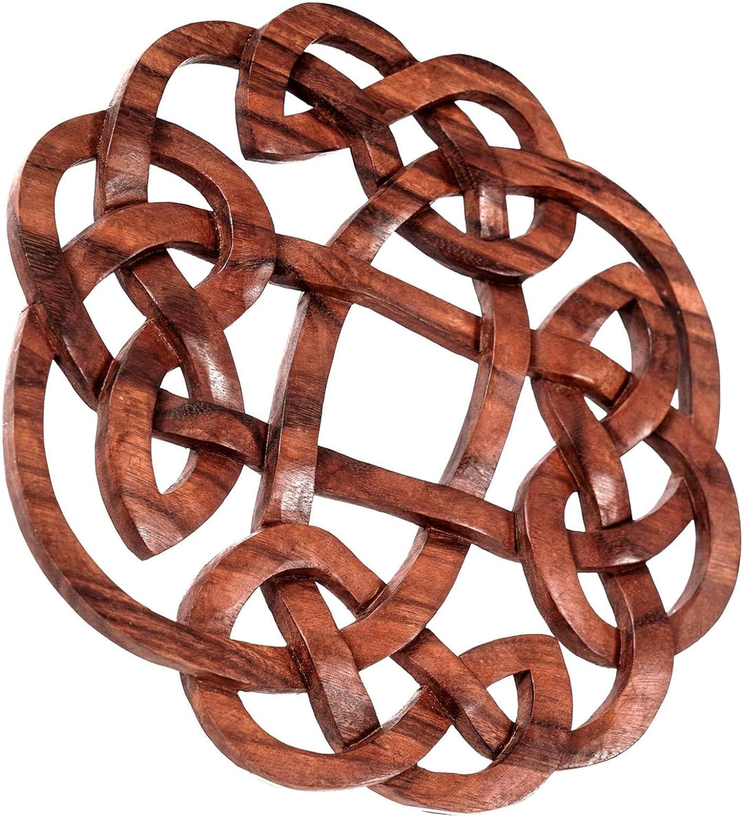 Windalf Celtic Wand Deko Flory Ø 24 cm Keltischer Knoten Handarbeit aus Holz