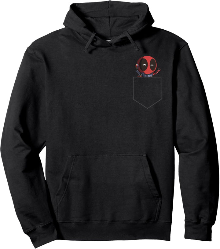 Marvel Deadpool Chibi Celebration Faux Pocket Pullover Hoodie