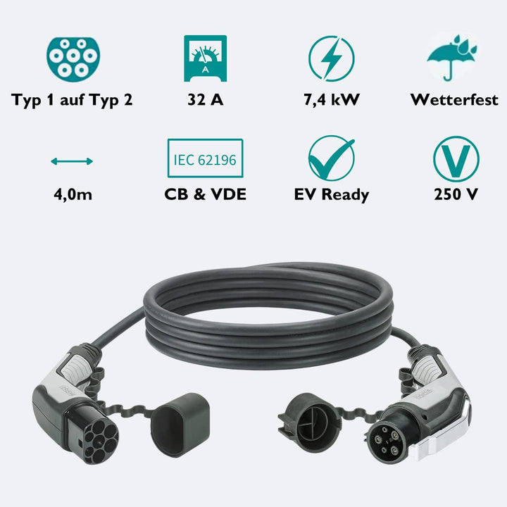 PHOENIX CONTACT Adapter-Ladekabel Elektroauto Typ 1 (Mode 3) - EV Ladekabel 1628021 E-Auto und Hybri