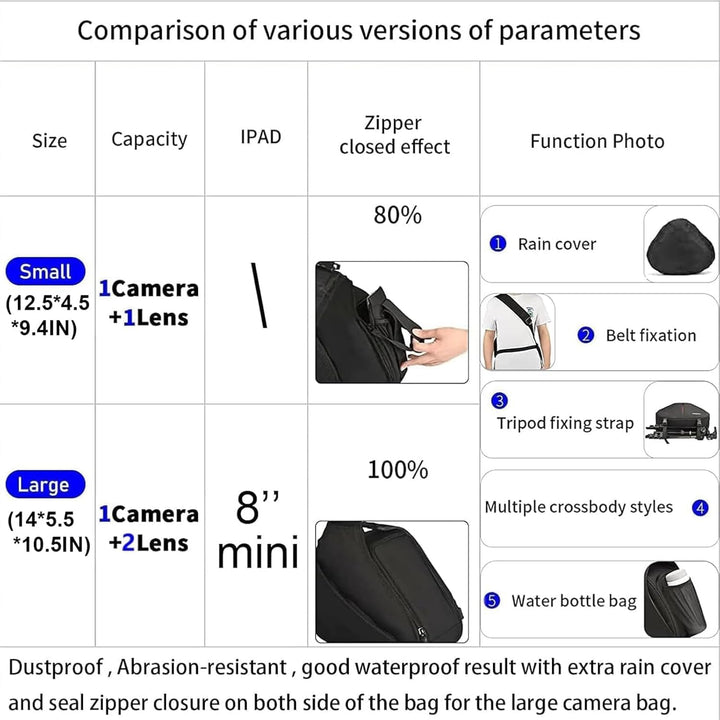 CADeN Kameratasche,Camera Sling Crossbag Fototasche Kamera Umhängetasche Kompatibel mit Canon Nikon