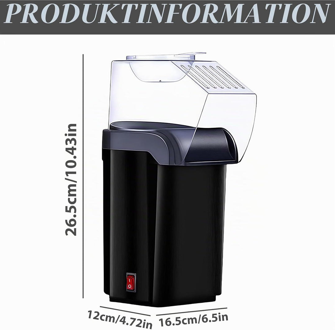 HeissLuft Popcornmaschine, 1200W Elektrische Popcorn Maker Selbstgemachte Schnelles Popcorn 2 Minute