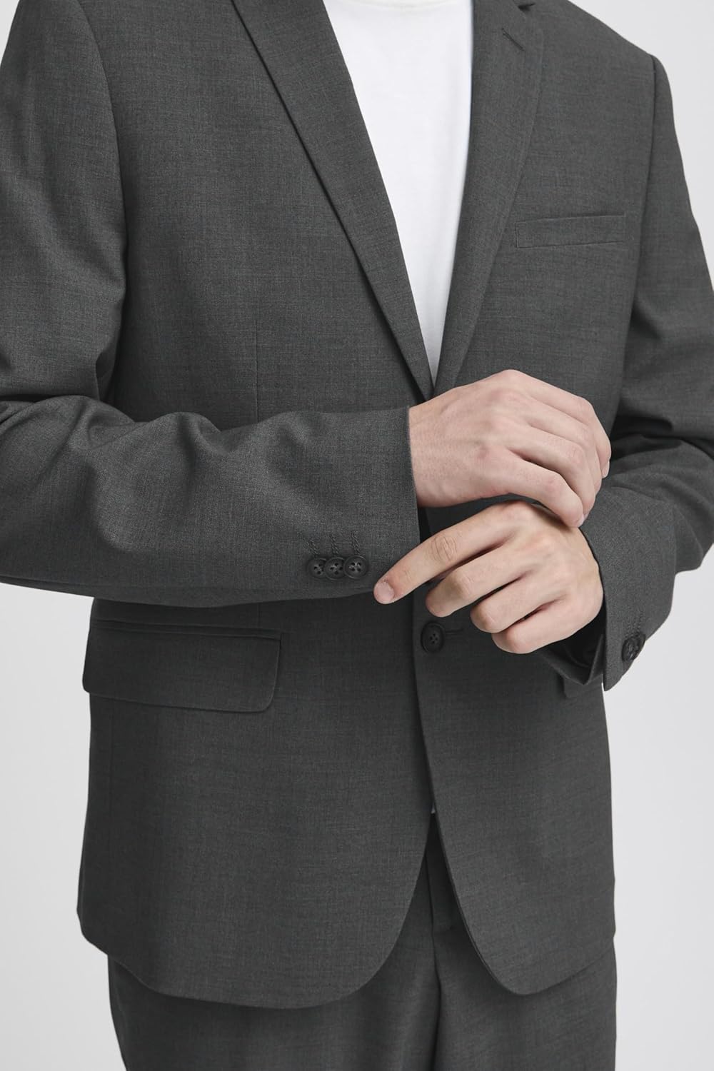 CASUAL FRIDAY CFBernd Blazer Herren Sakko Anzugjacke Slim Fit 44 Mid Grey Melange (50815), 44 Mid Gr