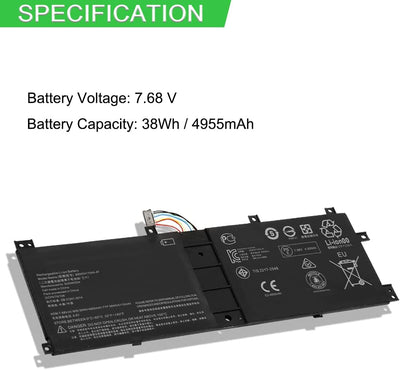 XITAIAN 7.68V 38Wh 4955mAh BSNO4170A5-AT Ersatz Laptop Akku für Lenovo Ideapad Miix 510 510-12IKB 52