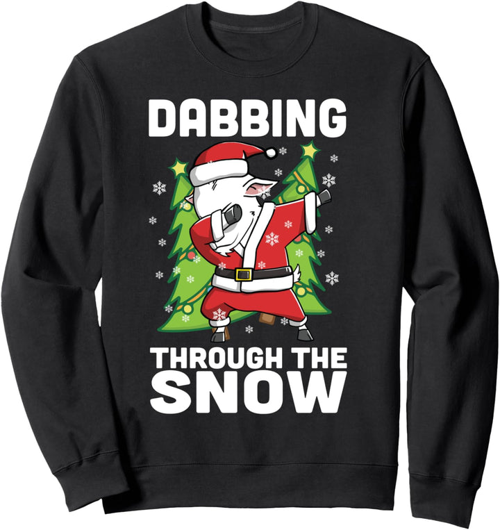 Dabbing Through The Snow Ziege Weihnachten Haustier Sweatshirt