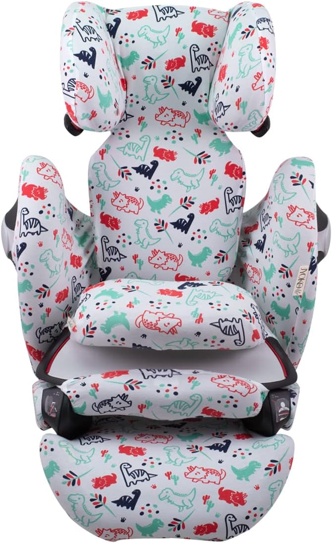 JYOKO Kids Bezug für Autositz kompatibel mit Cybex Pallas M (Dino Party), Dino Party