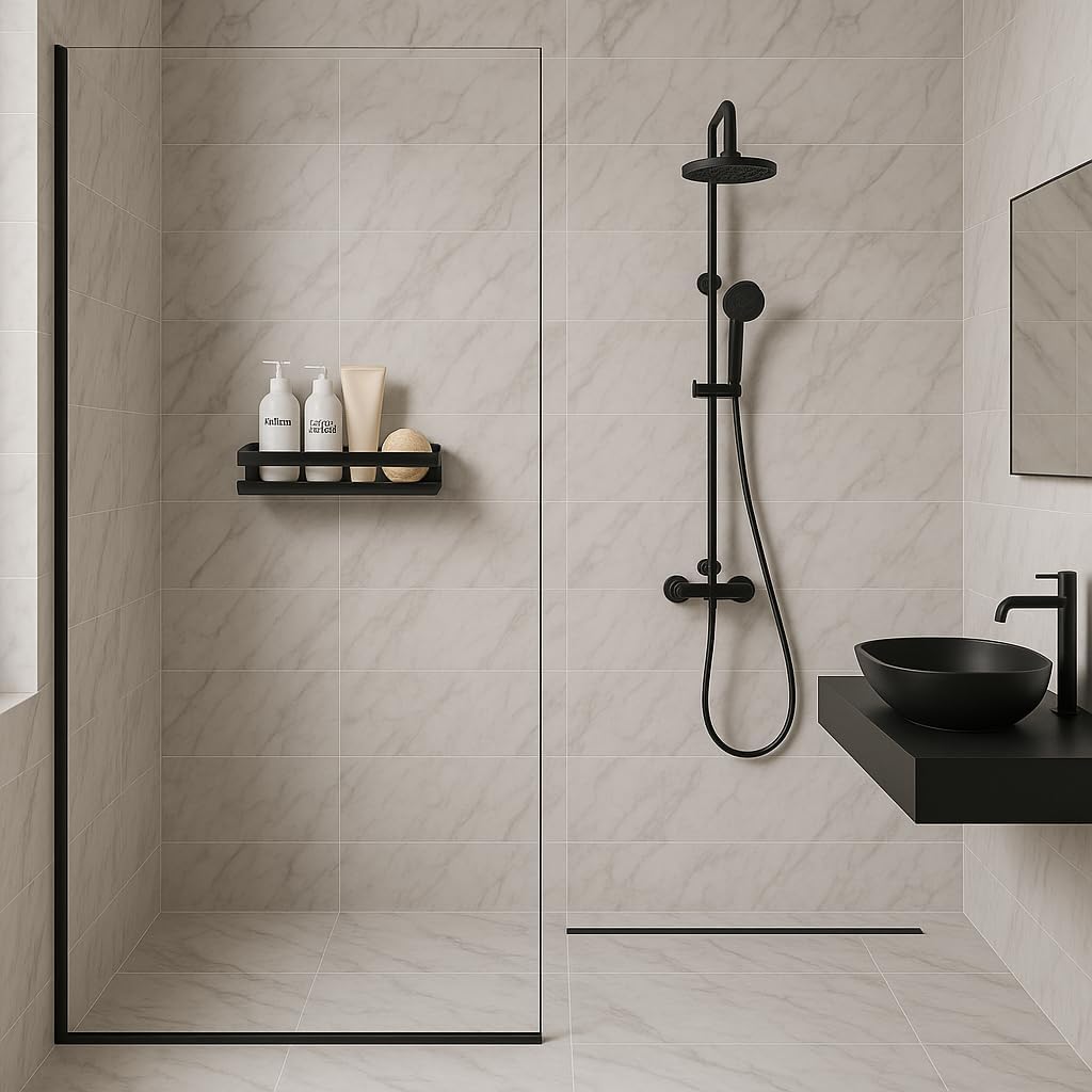 Duschkorb - Badezimmerregal - Duschregal - Shampoo-Halter Ohne Bohren - Rechteckiger Badezimmer-Orga