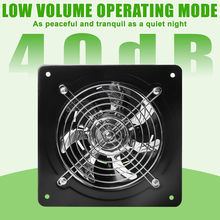 150mm Abluftventilator 525m³/h mit Rücklaufklappe, Badlüfter Leiser aus Metall, Wandventilator 38W E