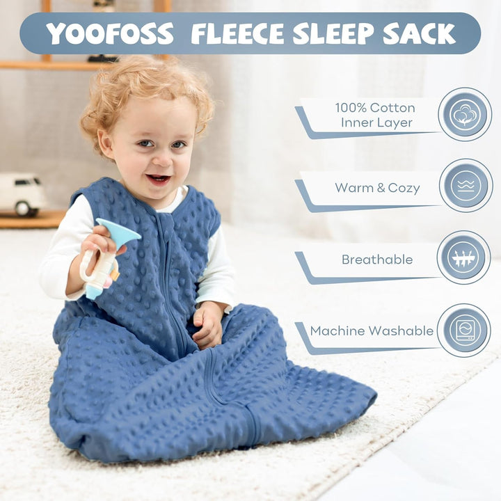 Yoofoss Schlafsack Baby Winter 1.5 Tog - 2er Pack 67cm/0-6 Monate Winterschlafsack Herbst Babyschlaf