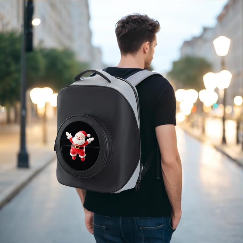 Missyou 3D Hologram Fan Backpack,20CM 3D Hologram Projector Advertising Display with Cover, 700 Vide