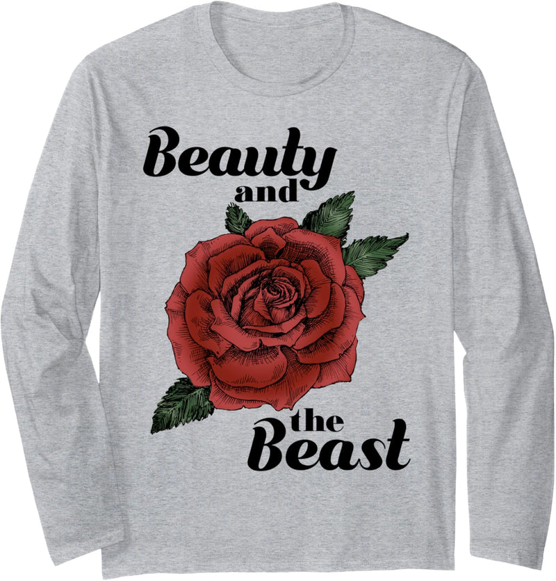 Disney Beauty And The Beast Rose Title Langarmshirt