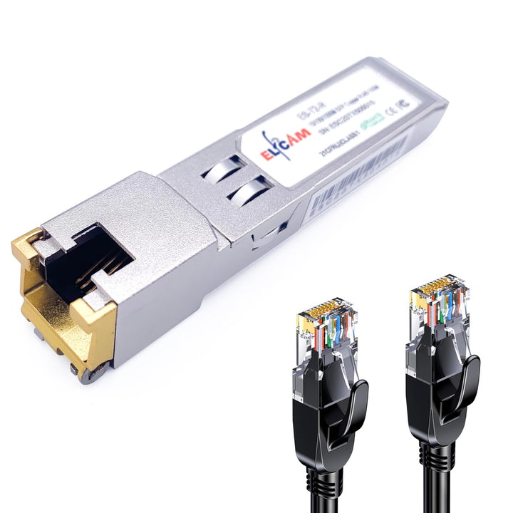 Elfcam® - 10 GB SFP+ in RJ45 für Freebox Ultra, 10 GB SFP+ Modul 10 Gbase-T-30 m mit 2 m Cat8-Netzwe