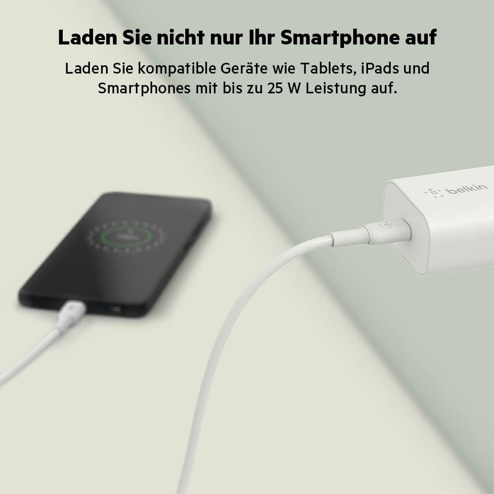 Belkin BoostCharge 25W-Ladegerät mit PPS, USB-C Power Delivery, Ladegerät, Schnellladegerät für das