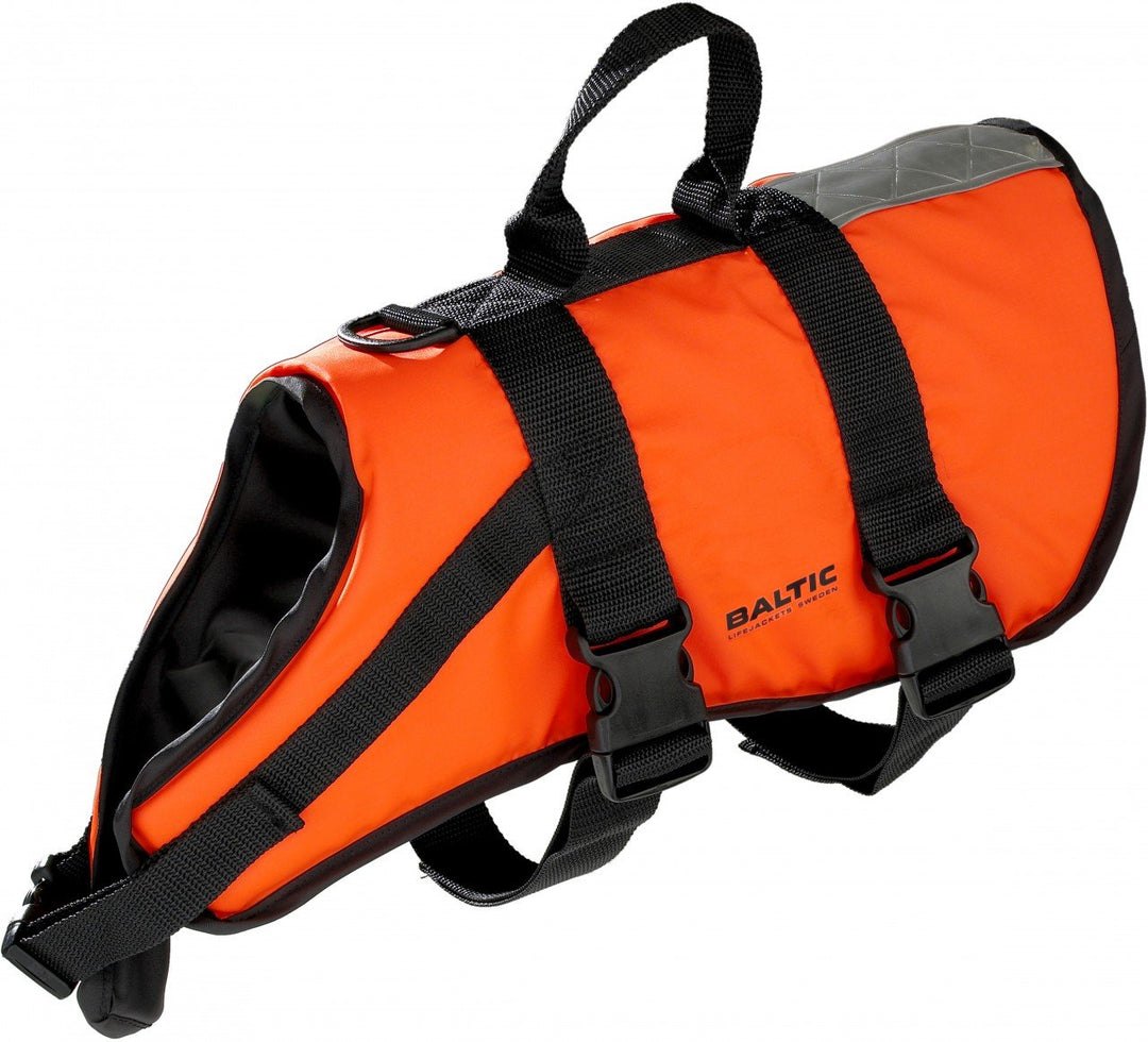Baltic Schwimmhilfe für Haustiere, mit Klettverschluss und Gurt 40+ kg orange, schwarz, 40+ kg orang