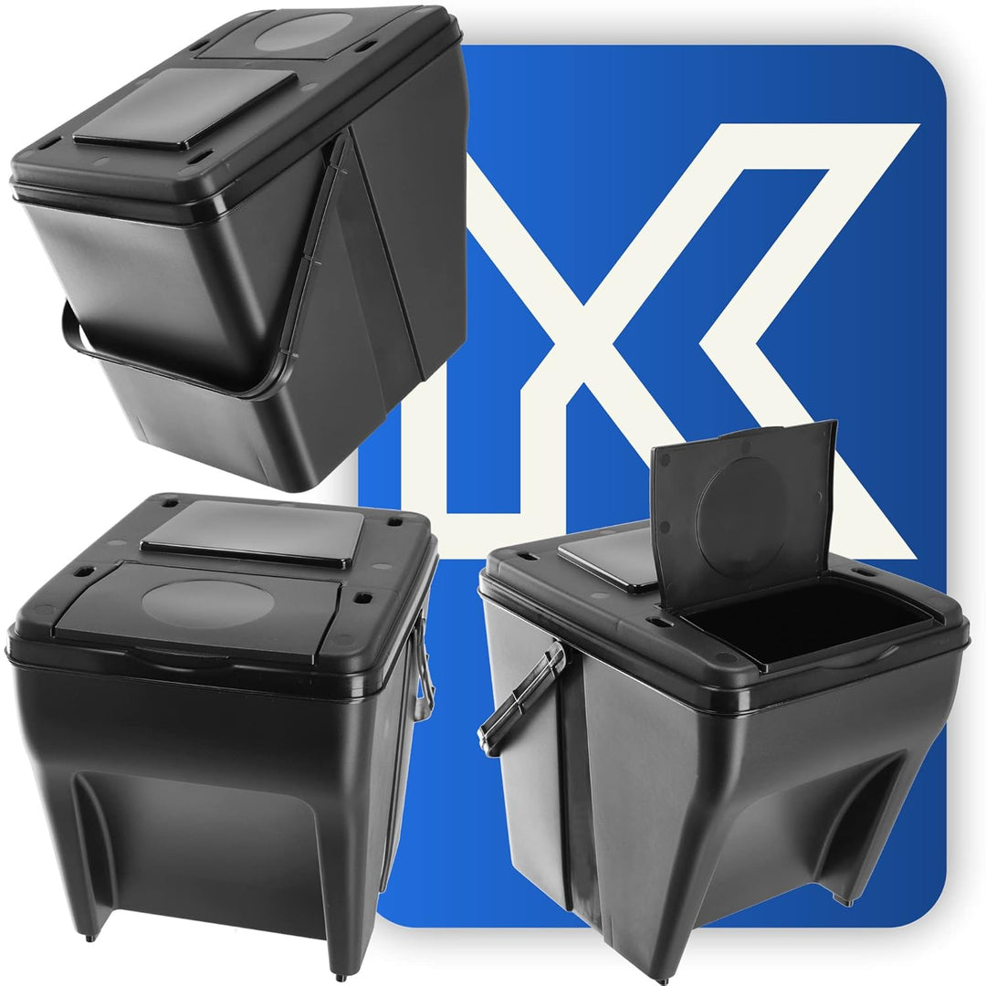 KADAX Mülltrennsystem, modularer Mülleimer aus Kunststoff, Recycling-Eimer für die Küche und das Bad