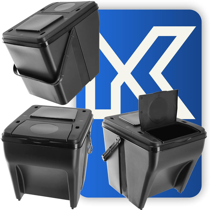 KADAX Mülltrennsystem, modularer Mülleimer aus Kunststoff, Recycling-Eimer für die Küche und das Bad
