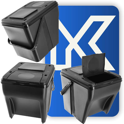 KADAX Mülltrennsystem, modularer Mülleimer aus Kunststoff, Recycling-Eimer für die Küche und das Bad