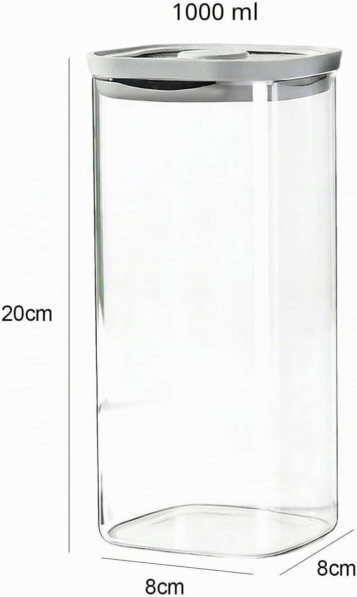 Luftdichtes Glas für Kaffeebohnen (2 Stück), Rechteckiges Vorratsglas mit Deckel, Insektensichere Gl