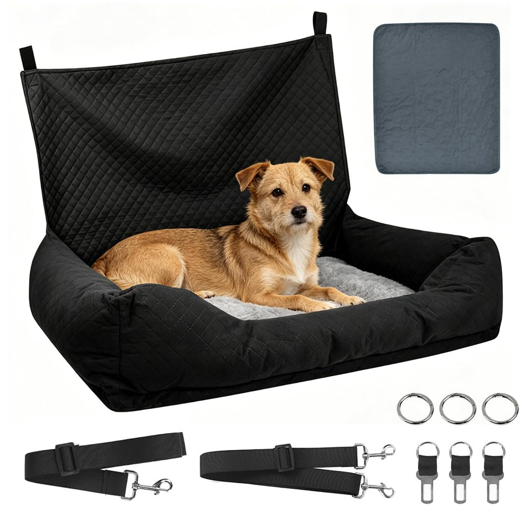 Hunde Autositz für Grosse Hunde Hundesitz Auto Rückbank 90x56x48cm mit Sicherheitsgurten Waschbarer