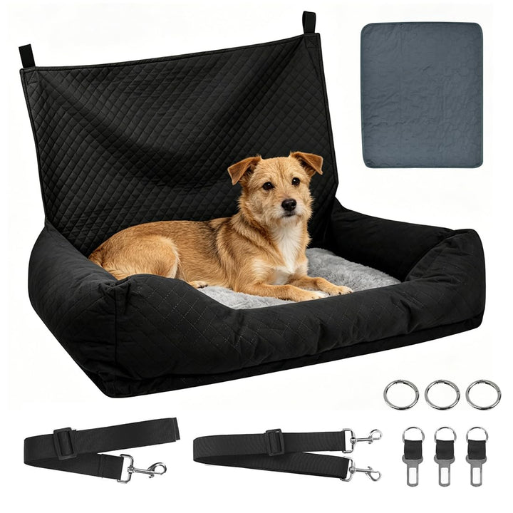 Hunde Autositz für Grosse Hunde Hundesitz Auto Rückbank 90x56x48cm mit Sicherheitsgurten Waschbarer