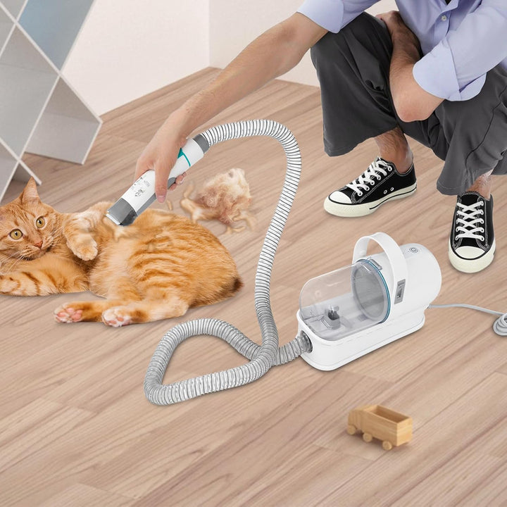 Hundeschermaschine mit Staubsauger, Hundebürste Tierhaarentferner, Profi Haustierpflegeset, Leise Sc