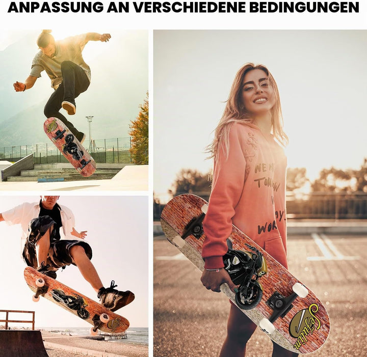 Sefulim Skateboard Adult Komplettboard 31 x 8 Zoll£¬ mit ABEC-7 Kugellager 7 Layer Ahorn f¨¹r Anf?ng