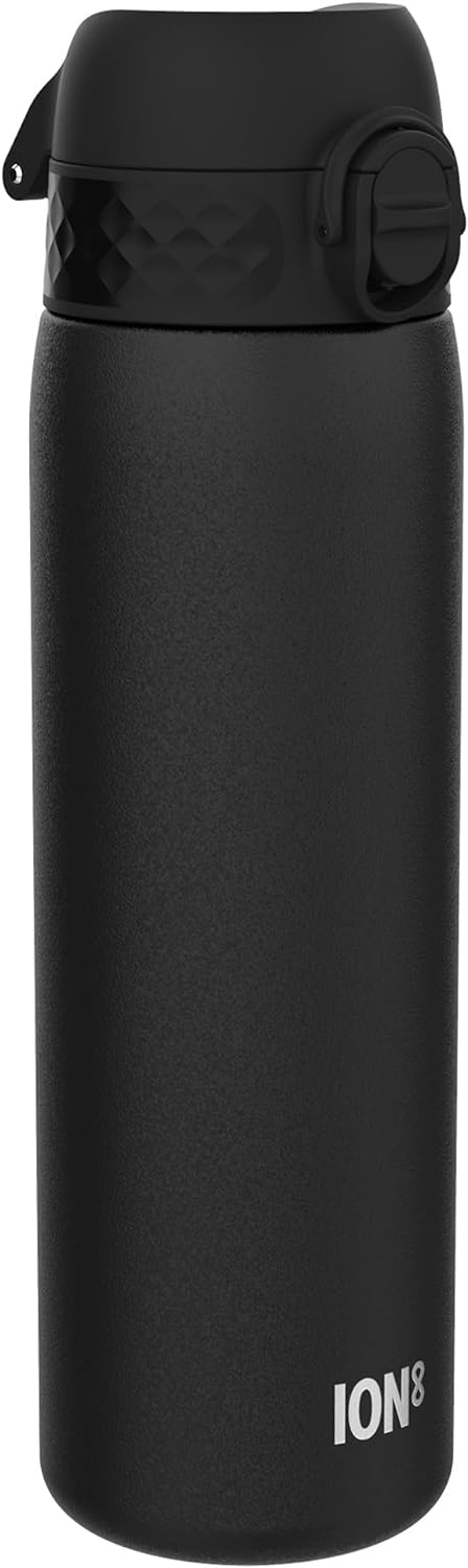 Ion8 Stahl-Trinkflasche, 600 ml, Auslaufsicher, Einhandöffnung, Sichere Verriegelung, Spülmaschinenf